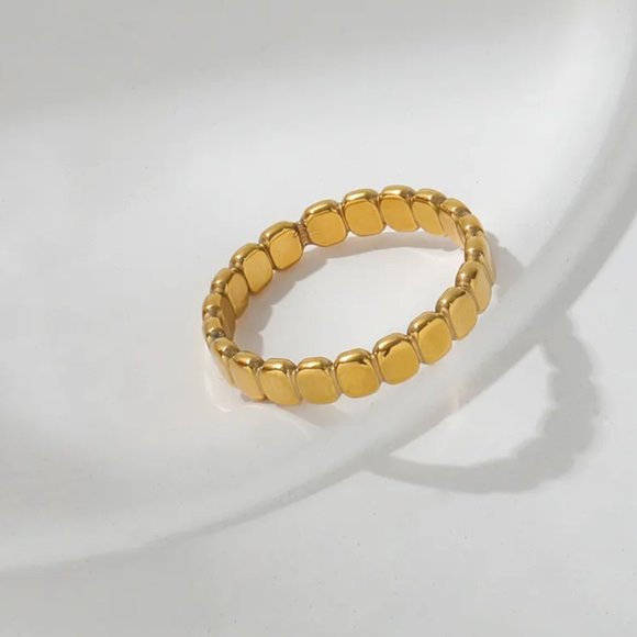 Ring Gold Dainty Ring Beaded Ring WATERPROOF Ring Perfect Stacking Ring PRETTY - Picture 11 of 14